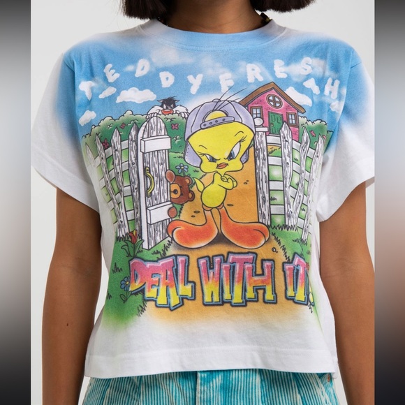 Teddy Fresh Tops - Teddy Fresh x Looney Tunes Airbrushed T-Shirt